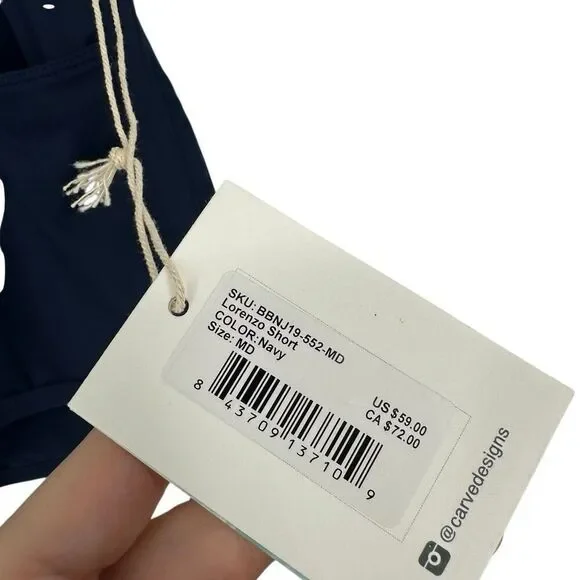 Carve Designs Lorenzo Swim Shorts Medium Navy Blue Bottoms Summer UPF NWT #h - Picture 6 of 10